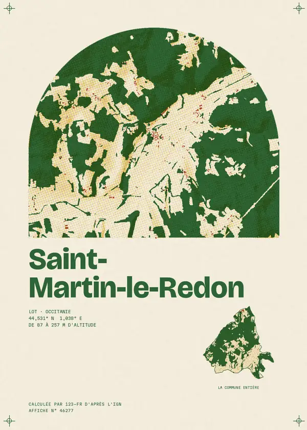 Affiche de Saint-Martin-le-Redon, calculée par 123-fr d'après l'IGN