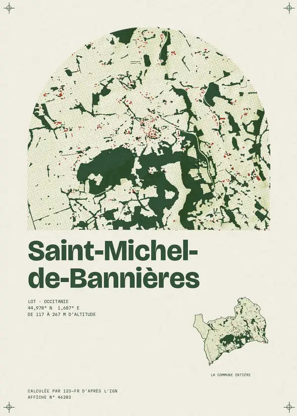 Affiche de Saint-Michel-de-Bannières, calculée par 123-fr d'après l'IGN