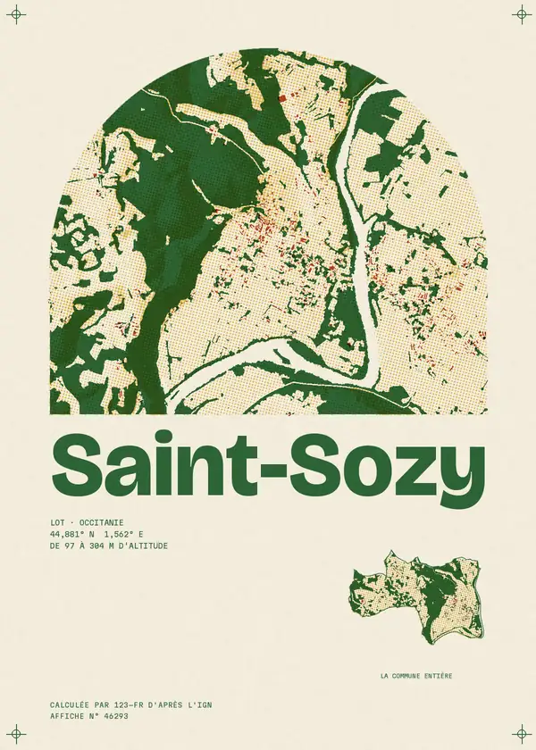 Affiche de Saint-Sozy, calculée par 123-fr d'après l'IGN