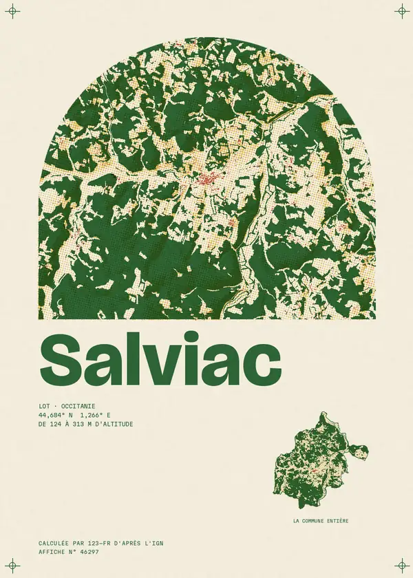 Affiche de Salviac, calculée par 123-fr d'après l'IGN