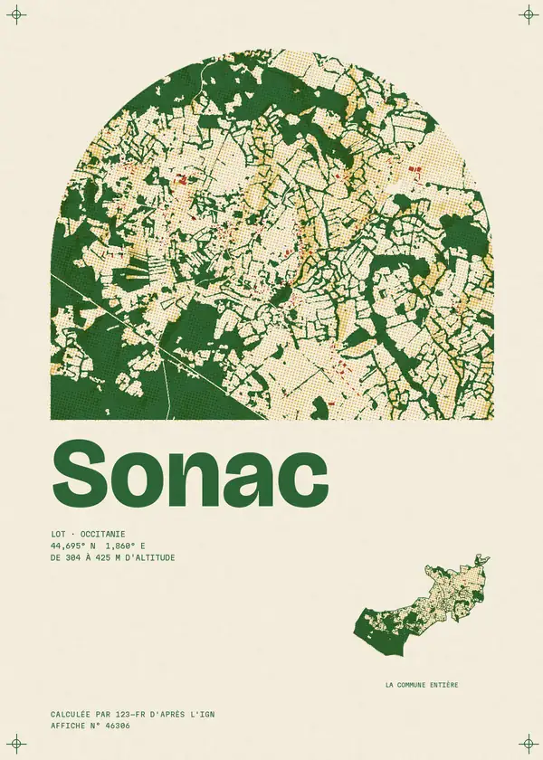 Affiche de Sonac, calculée par 123-fr d'après l'IGN