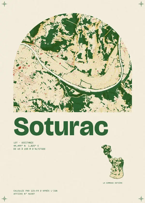Affiche de Soturac, calculée par 123-fr d'après l'IGN