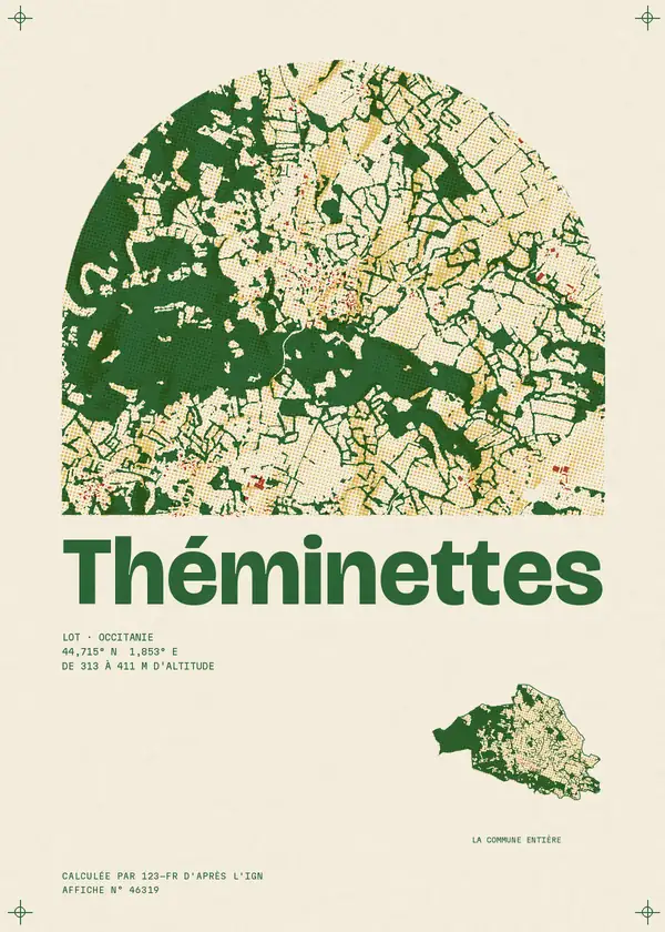 Affiche de Théminettes, calculée par 123-fr d'après l'IGN