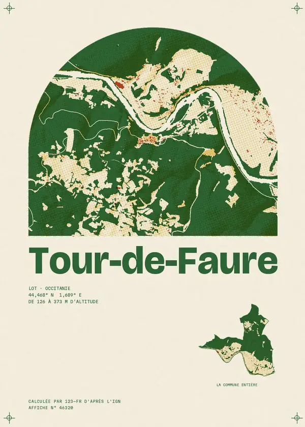 Affiche de Tour-de-Faure, calculée par 123-fr d'après l'IGN