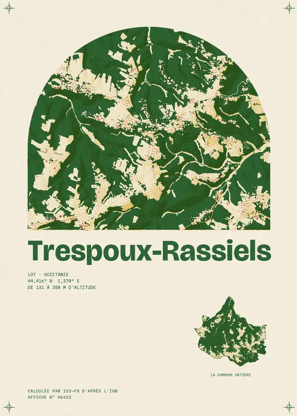 Affiche de Trespoux-Rassiels, calculée par 123-fr d'après l'IGN