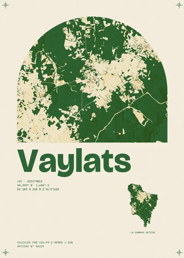 Affiche de Vaylats, calculée par 123-fr d'après l'IGN