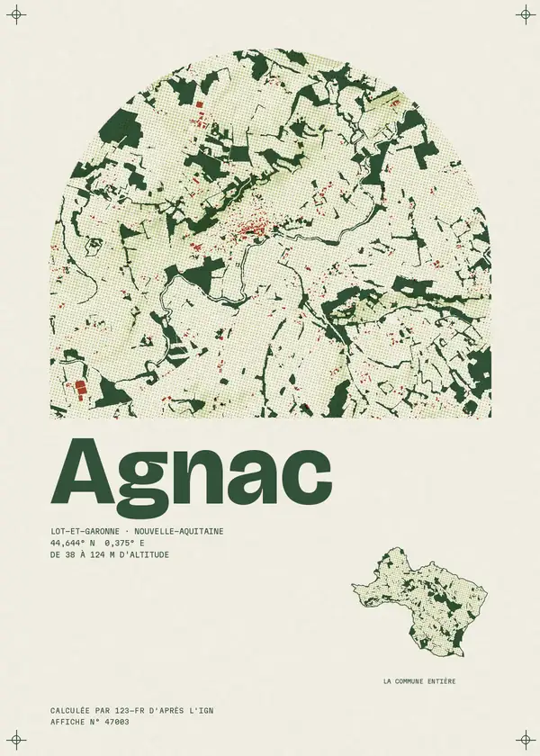 Affiche de Agnac, calculée par 123-fr d'après l'IGN