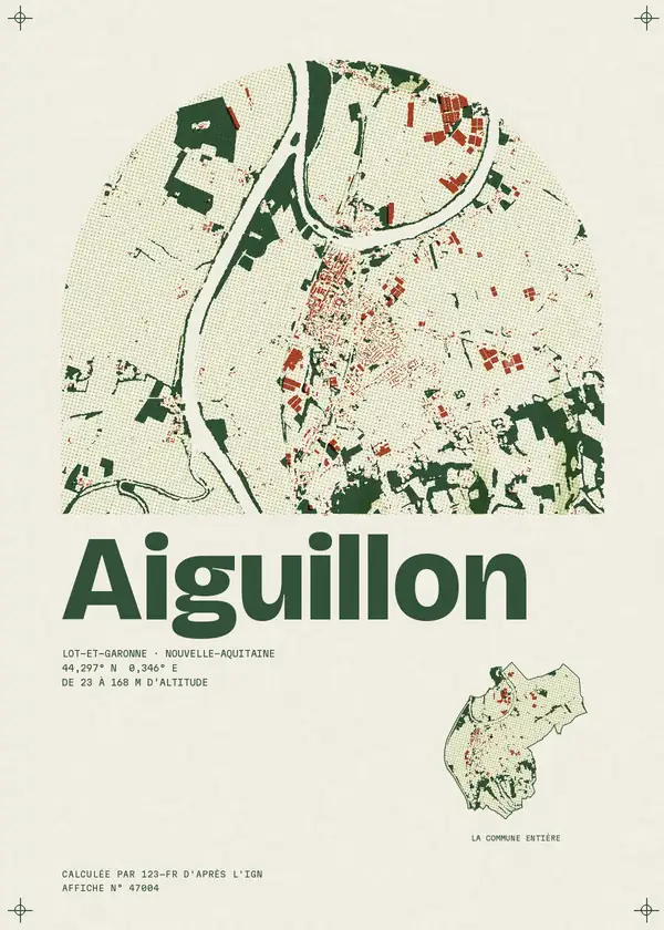 Affiche de Aiguillon, calculée par 123-fr d'après l'IGN