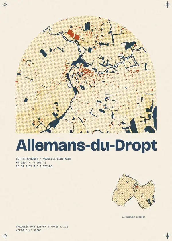 Affiche de Allemans-du-Dropt, calculée par 123-fr d'après l'IGN