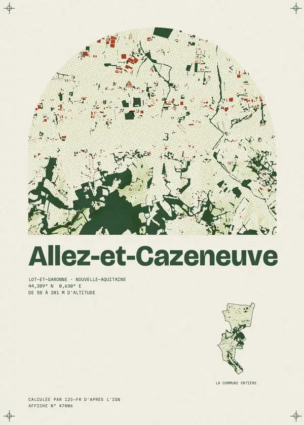 Affiche de Allez-et-Cazeneuve, calculée par 123-fr d'après l'IGN