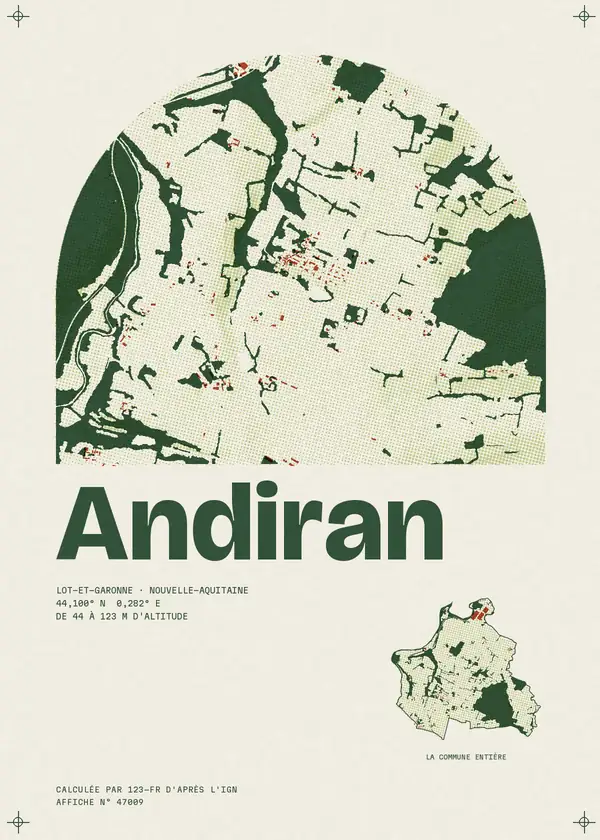 Affiche de Andiran, calculée par 123-fr d'après l'IGN
