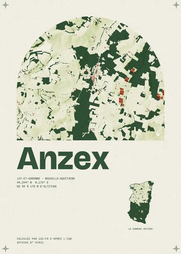 Affiche de Anzex, calculée par 123-fr d'après l'IGN