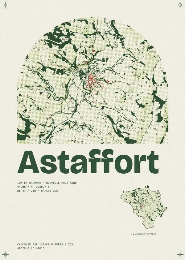 Affiche de Astaffort, calculée par 123-fr d'après l'IGN