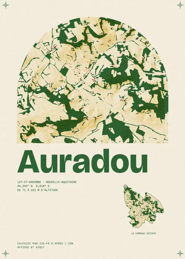 Affiche de Auradou, calculée par 123-fr d'après l'IGN