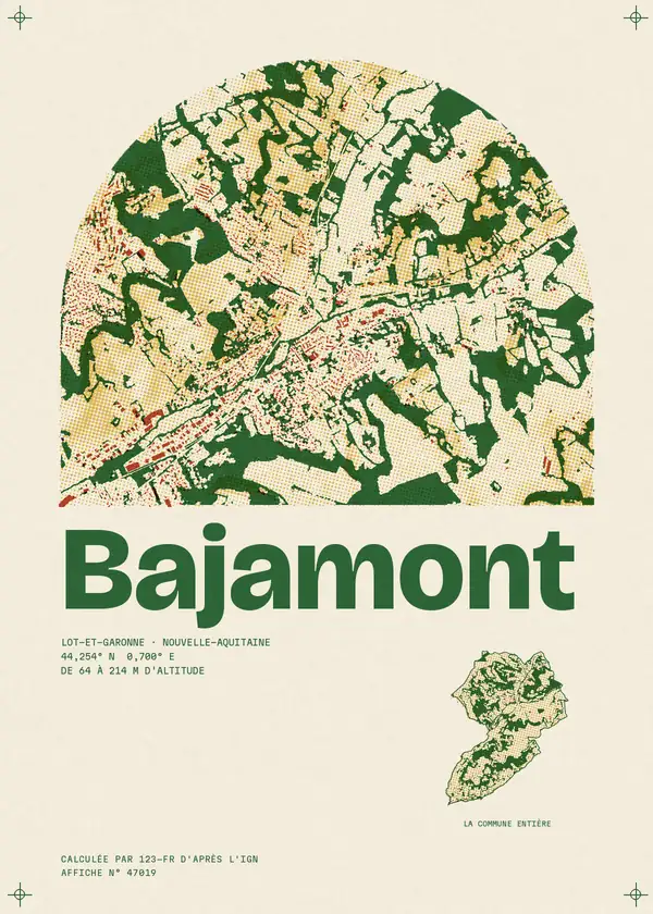 Affiche de Bajamont, calculée par 123-fr d'après l'IGN