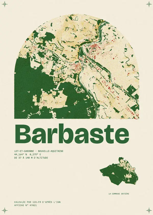 Affiche de Barbaste, calculée par 123-fr d'après l'IGN
