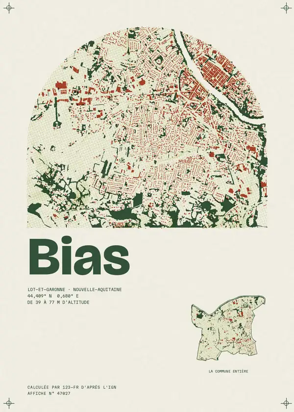 Affiche de Bias, calculée par 123-fr d'après l'IGN