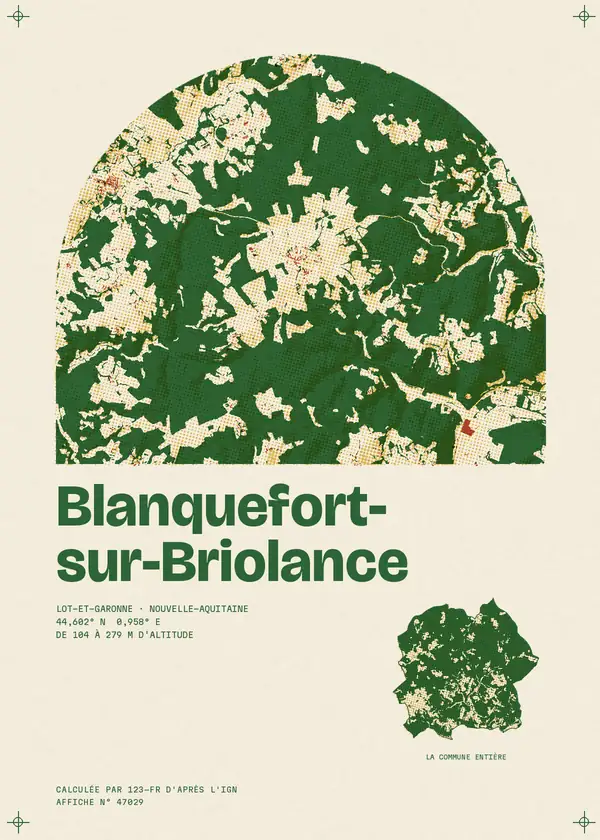 Affiche de Blanquefort-sur-Briolance, calculée par 123-fr d'après l'IGN