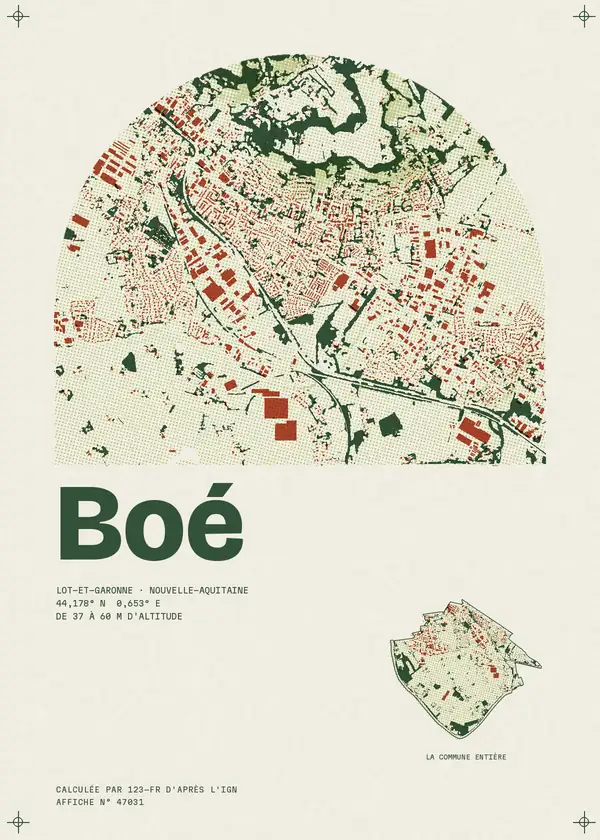 Affiche de Boé, calculée par 123-fr d'après l'IGN