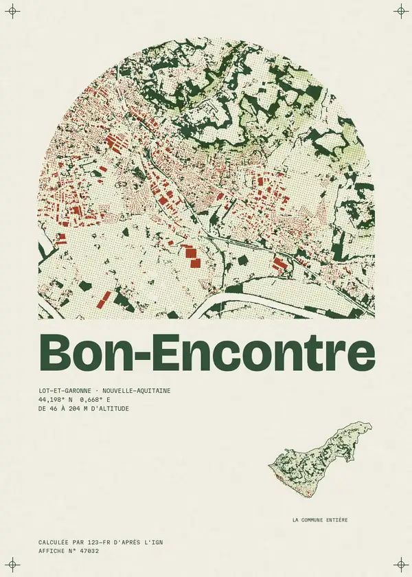 Affiche de Bon-Encontre, calculée par 123-fr d'après l'IGN