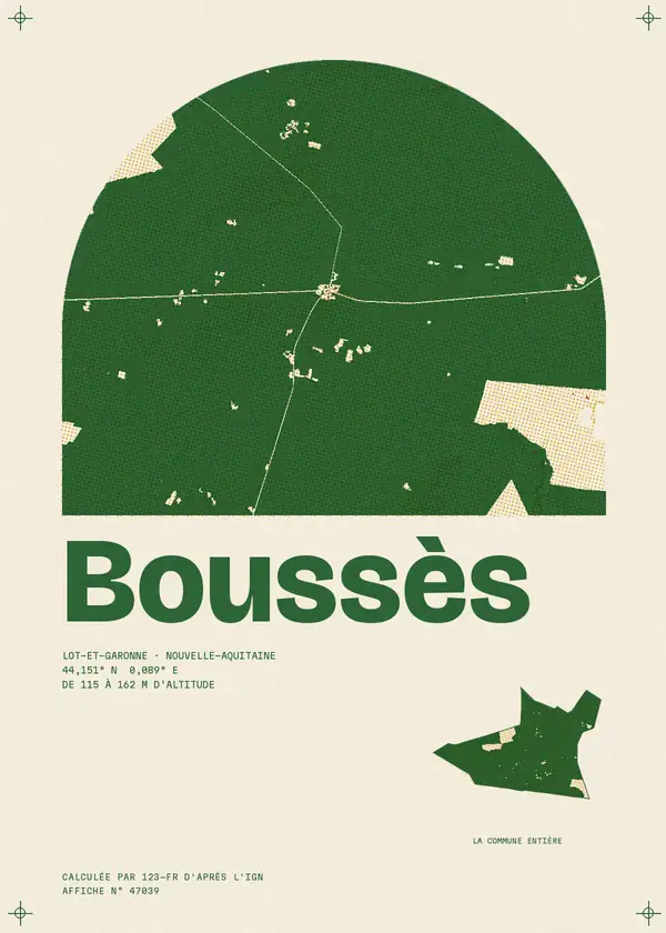 Affiche de Boussès, calculée par 123-fr d'après l'IGN