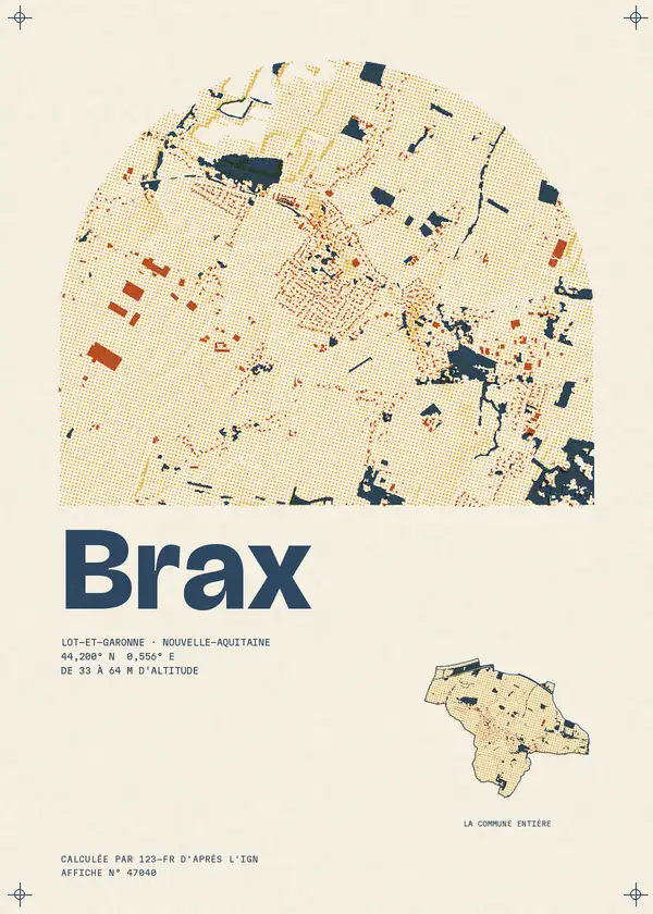 Affiche de Brax, calculée par 123-fr d'après l'IGN