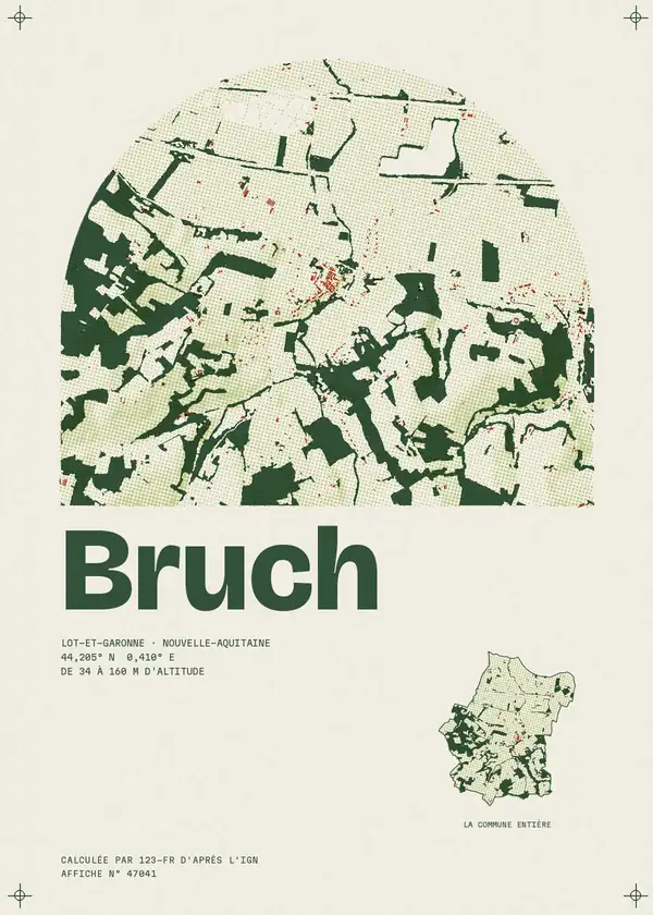 Affiche de Bruch, calculée par 123-fr d'après l'IGN