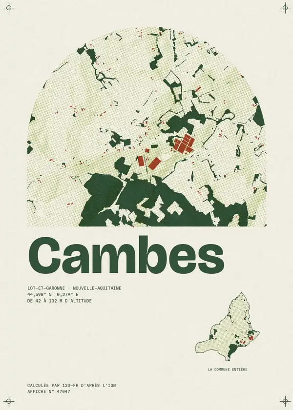 Affiche de Cambes, calculée par 123-fr d'après l'IGN