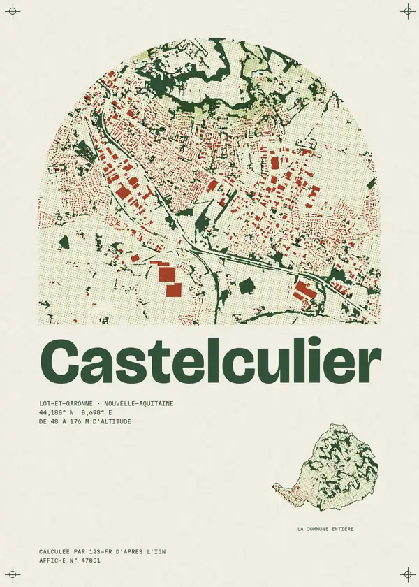 Affiche de Castelculier, calculée par 123-fr d'après l'IGN