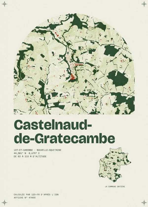 Affiche de Castelnaud-de-Gratecambe, calculée par 123-fr d'après l'IGN