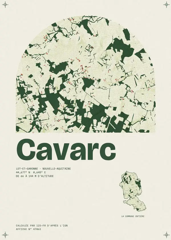 Affiche de Cavarc, calculée par 123-fr d'après l'IGN