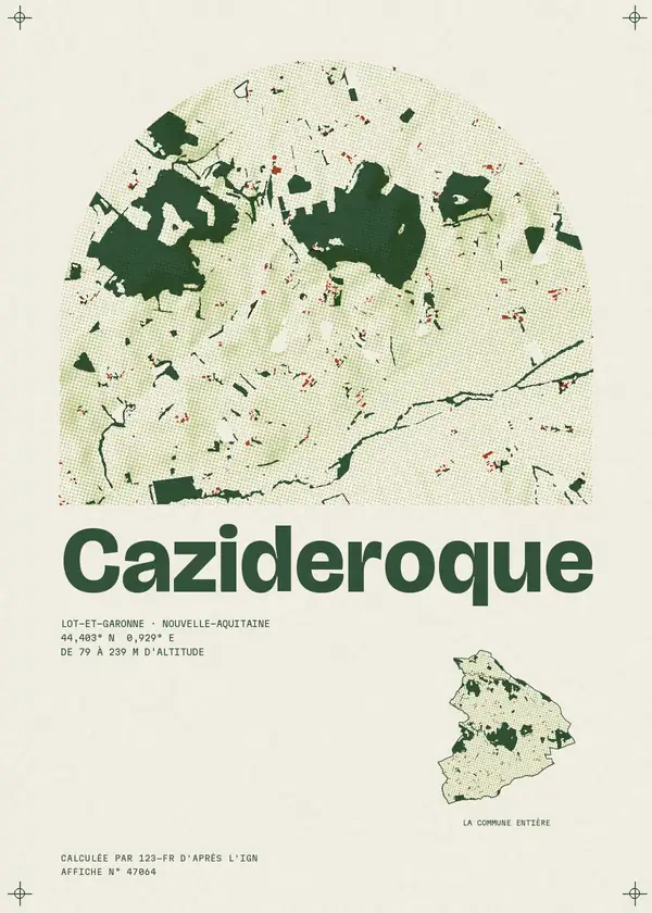 Affiche de Cazideroque, calculée par 123-fr d'après l'IGN