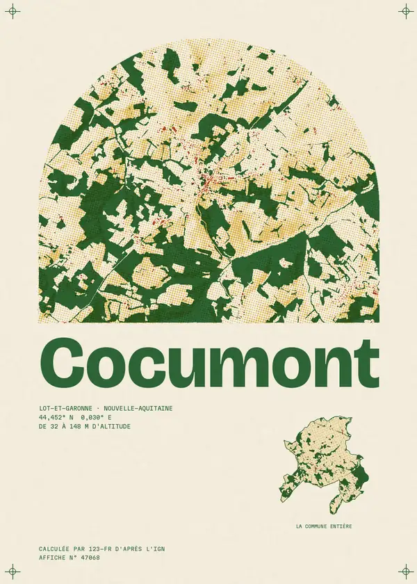 Affiche de Cocumont, calculée par 123-fr d'après l'IGN