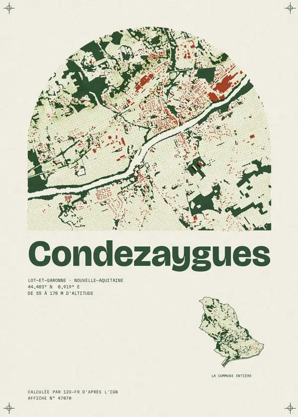Affiche de Condezaygues, calculée par 123-fr d'après l'IGN