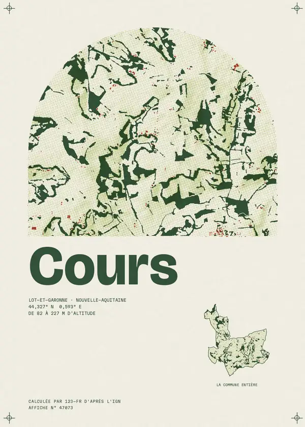 Affiche de Cours, calculée par 123-fr d'après l'IGN
