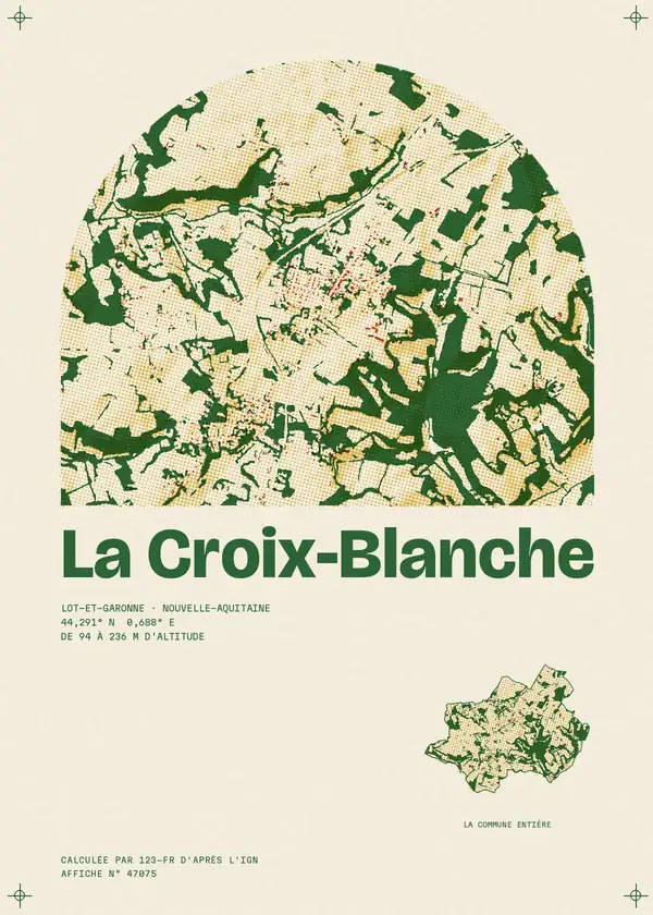 Affiche de La Croix-Blanche, calculée par 123-fr d'après l'IGN
