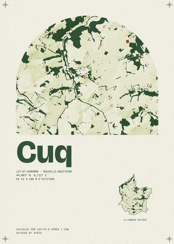 Affiche de Cuq, calculée par 123-fr d'après l'IGN