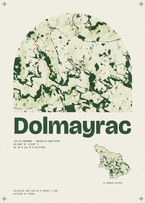 Affiche de Dolmayrac, calculée par 123-fr d'après l'IGN