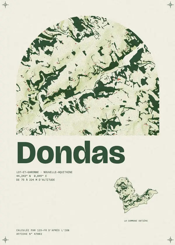 Affiche de Dondas, calculée par 123-fr d'après l'IGN