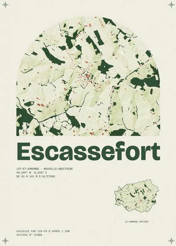 Affiche de Escassefort, calculée par 123-fr d'après l'IGN