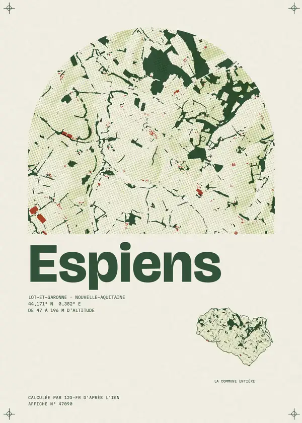 Affiche de Espiens, calculée par 123-fr d'après l'IGN