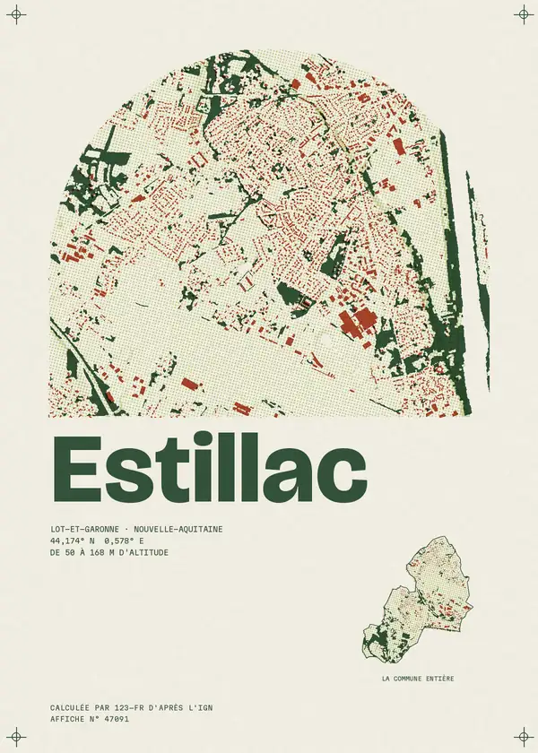 Affiche de Estillac, calculée par 123-fr d'après l'IGN