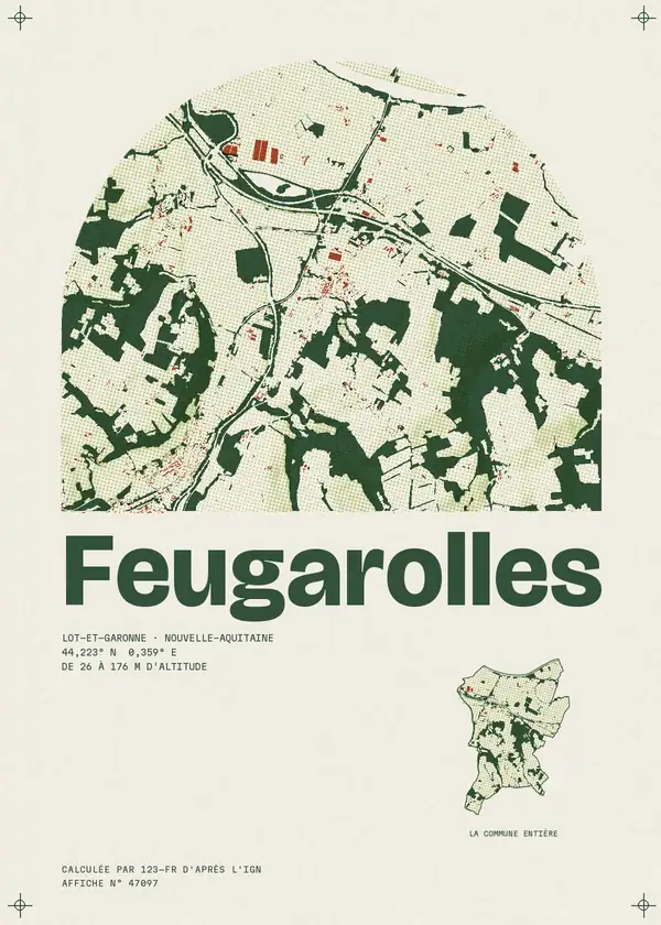 Affiche de Feugarolles, calculée par 123-fr d'après l'IGN