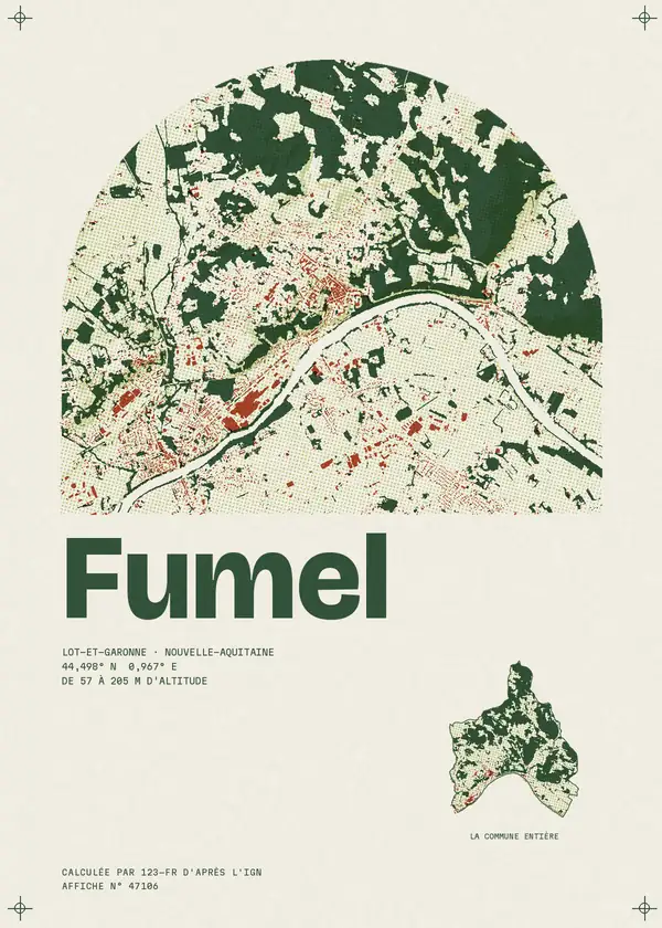 Affiche de Fumel, calculée par 123-fr d'après l'IGN