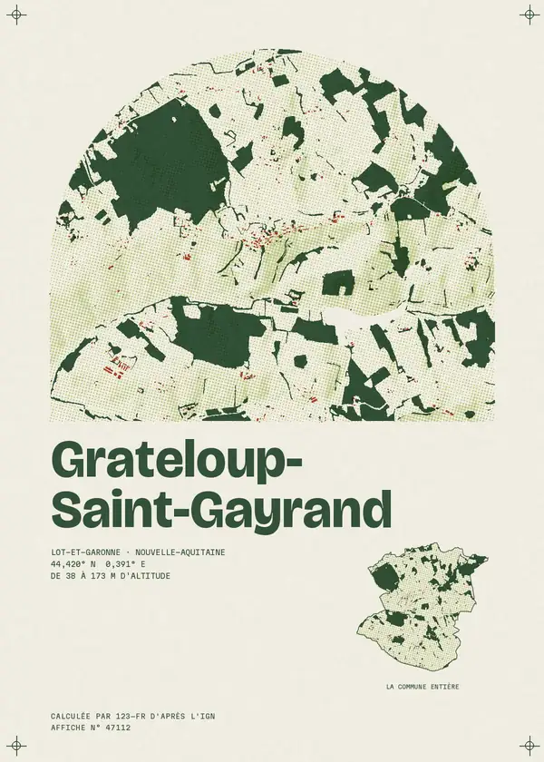 Affiche de Grateloup-Saint-Gayrand, calculée par 123-fr d'après l'IGN