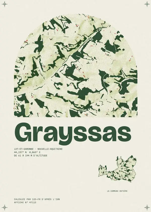 Affiche de Grayssas, calculée par 123-fr d'après l'IGN