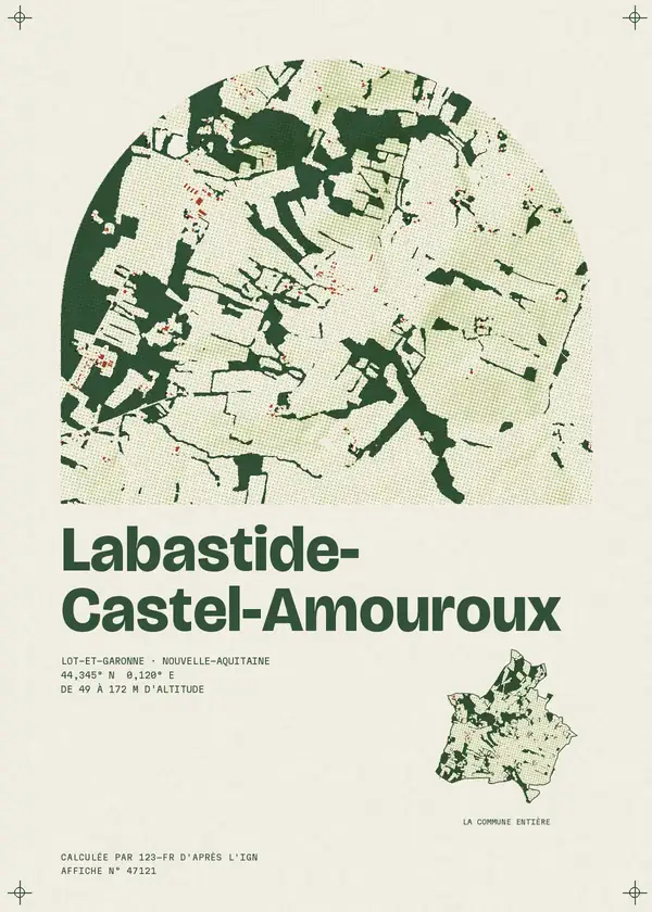 Affiche de Labastide-Castel-Amouroux, calculée par 123-fr d'après l'IGN