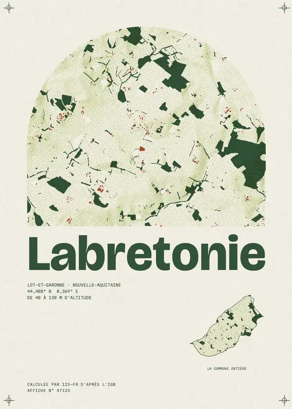 Affiche de Labretonie, calculée par 123-fr d'après l'IGN