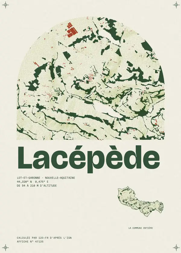 Affiche de Lacépède, calculée par 123-fr d'après l'IGN