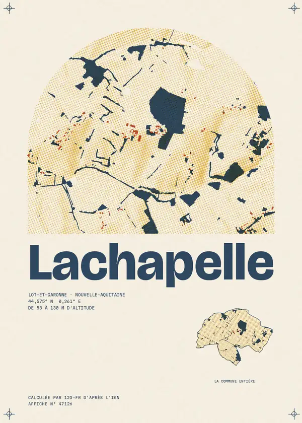 Affiche de Lachapelle, calculée par 123-fr d'après l'IGN